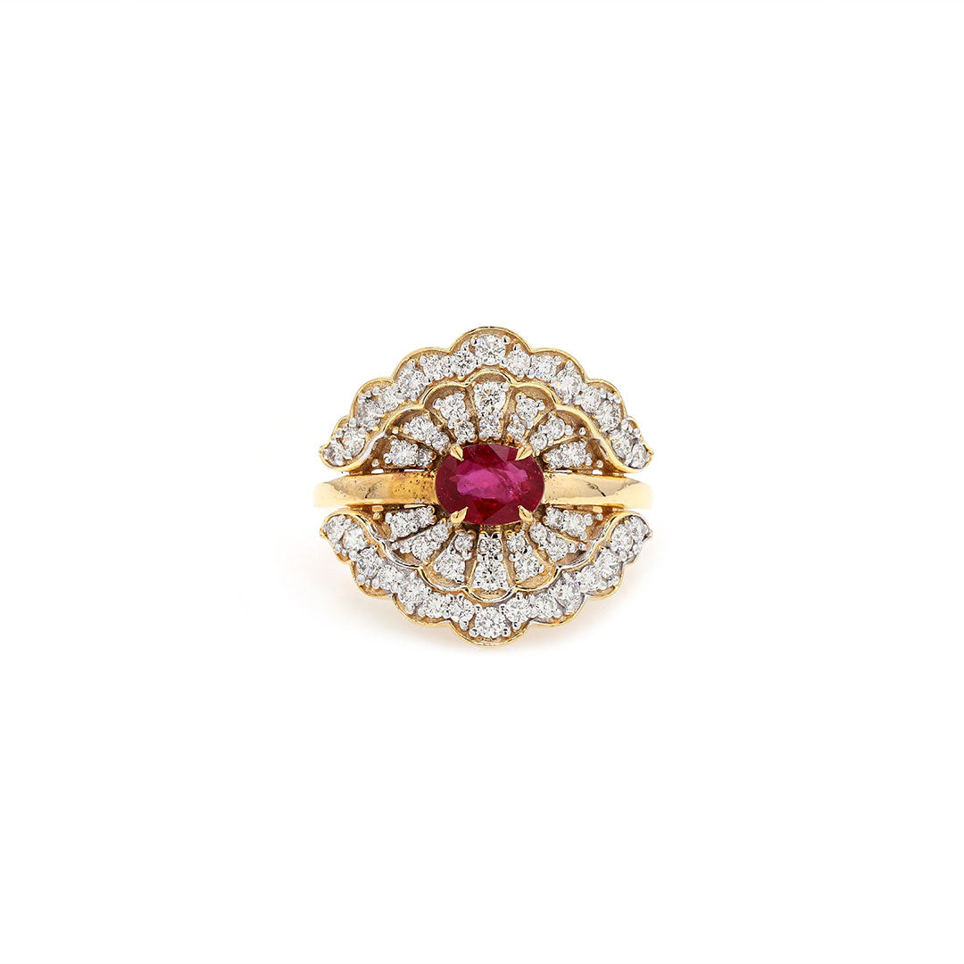Scarlet Bloom Ruby & Diamond Ring