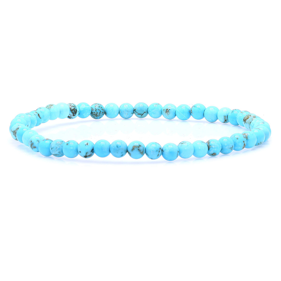 Radiant Sky Turquoise Beaded Bracelet – 4mm