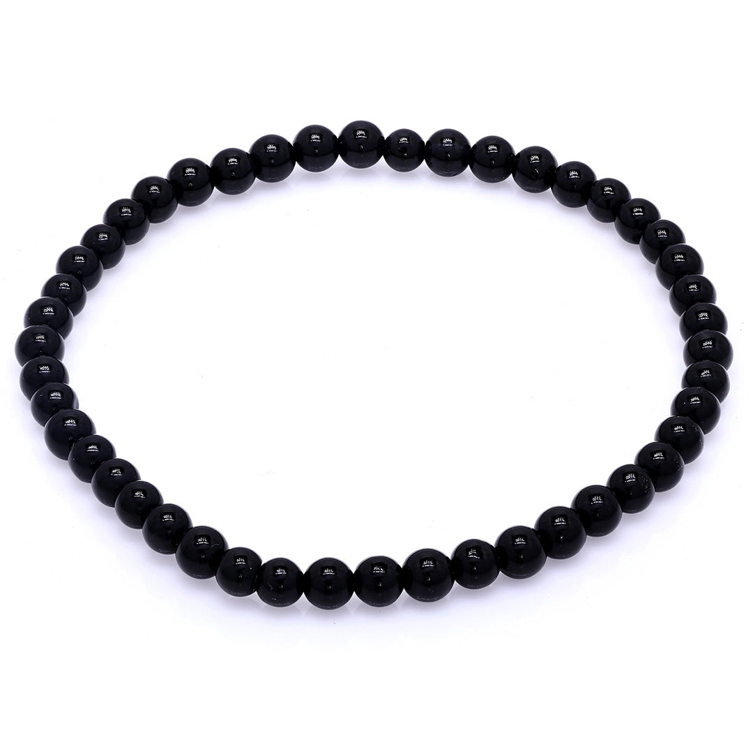 Black Tourmaline Beaded Bracelet – 4mm