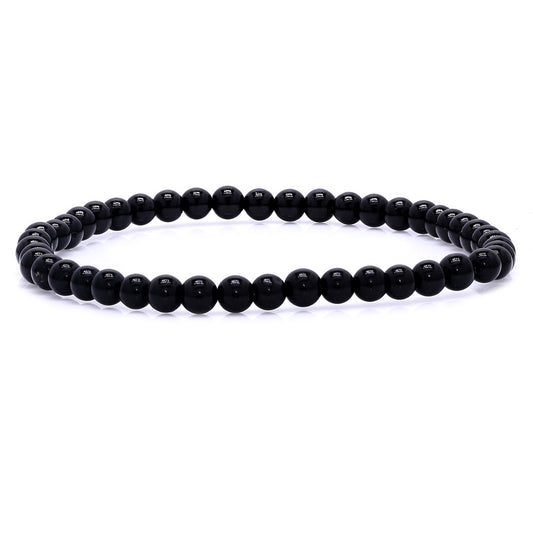 Black Tourmaline Beaded Bracelet – 4mm