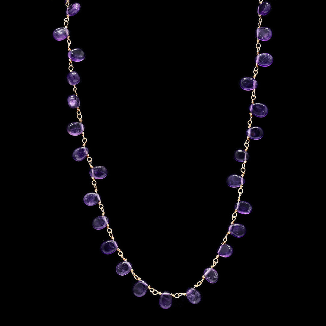 Amethyst Cascade Drop Necklace