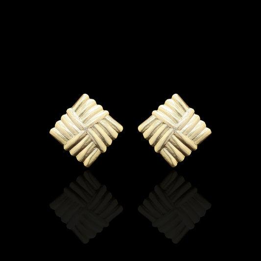 Knotted Kite Earring Silver and Brass