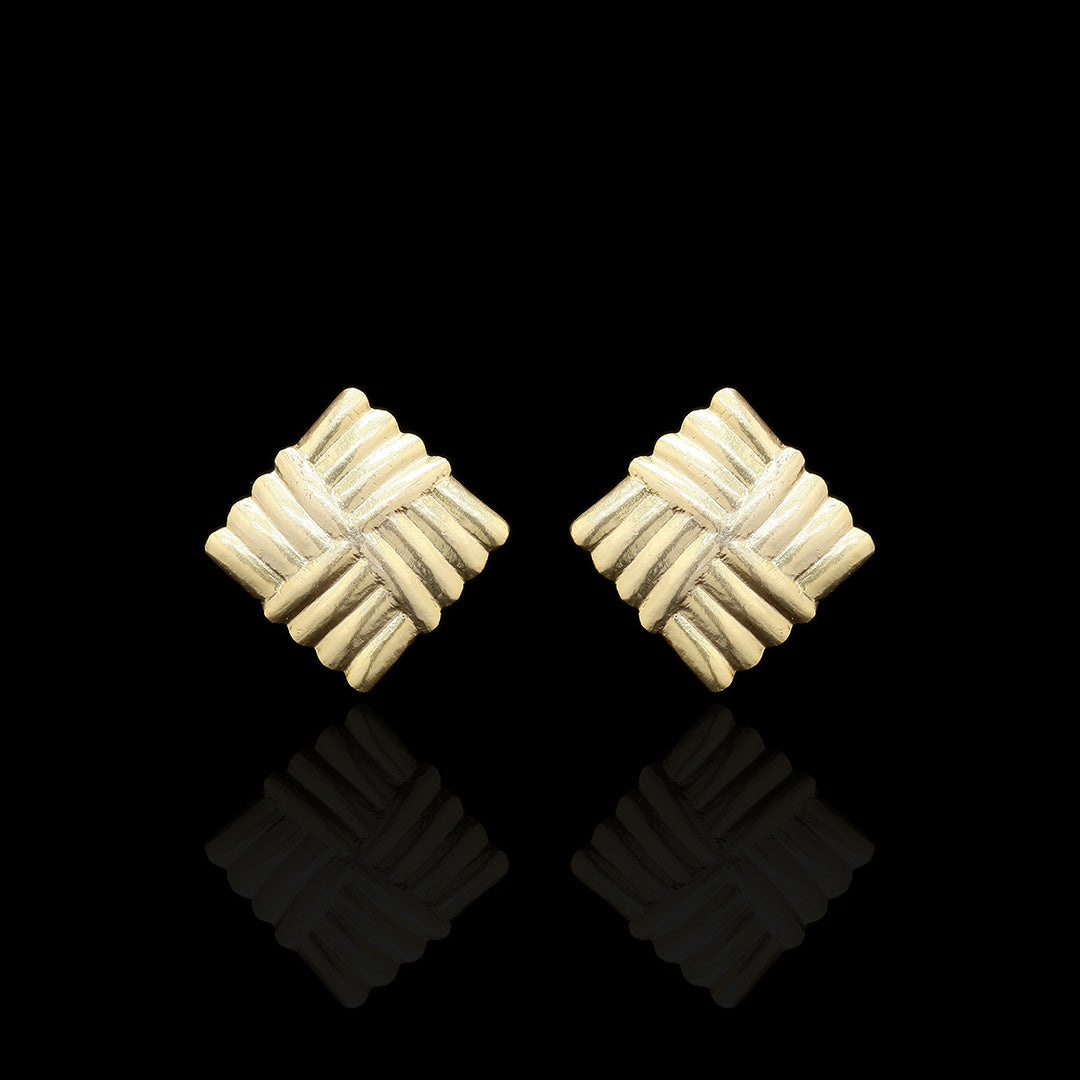 Knotted Kite Earring Silver and Brass
