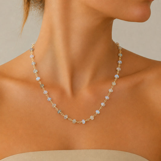 Labradorite 3MM Beads Necklace