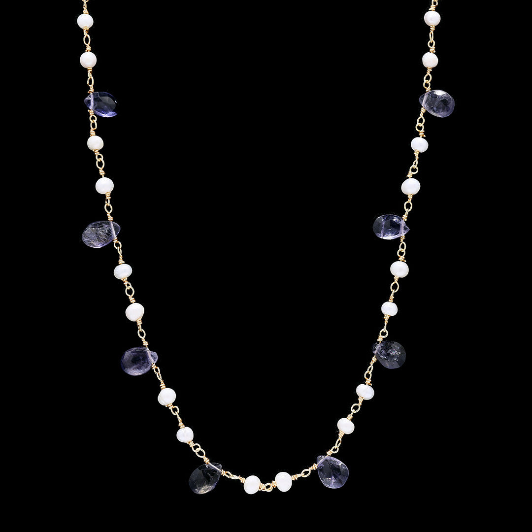 Lolite Drops with Pearl Necklace