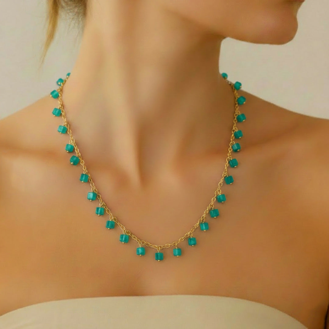 GREEN ONYX BEADS NECKLACE