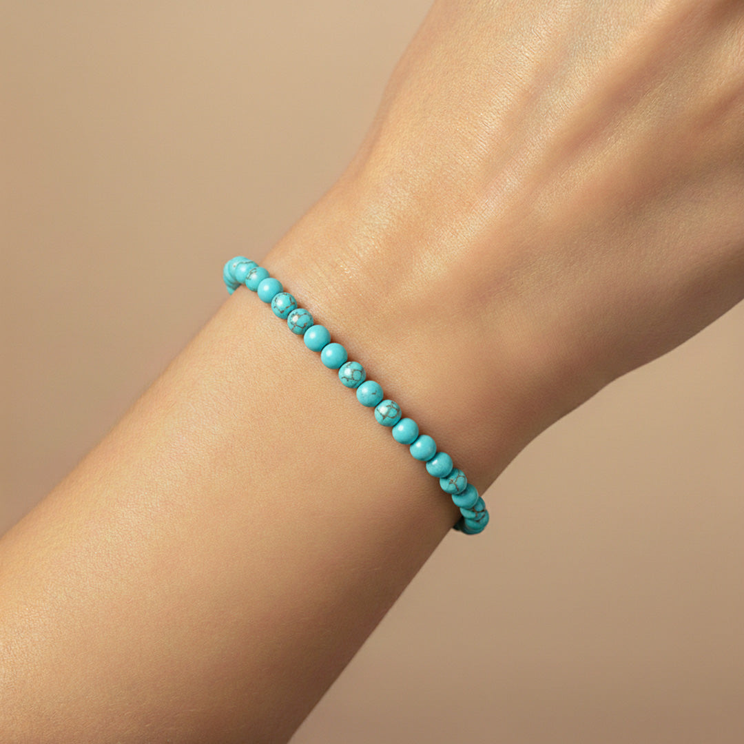 Radiant Sky Turquoise Beaded Bracelet – 4mm