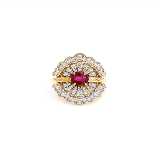 Scarlet Bloom Ruby & Diamond Ring