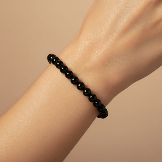 Black Tourmaline Beaded Bracelet – 4mm