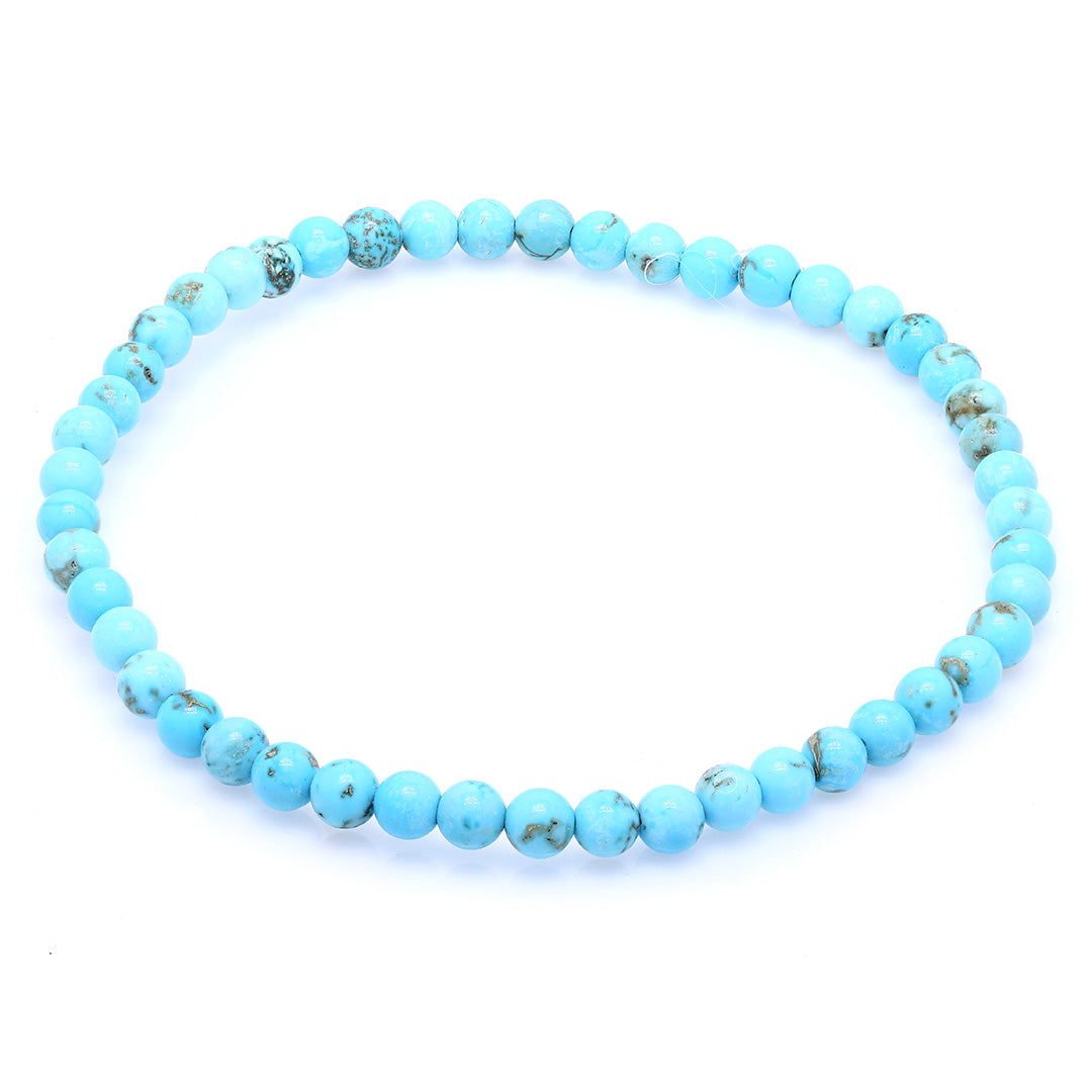 Radiant Sky Turquoise Beaded Bracelet – 4mm
