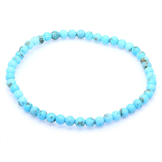Radiant Sky Turquoise Beaded Bracelet – 4mm