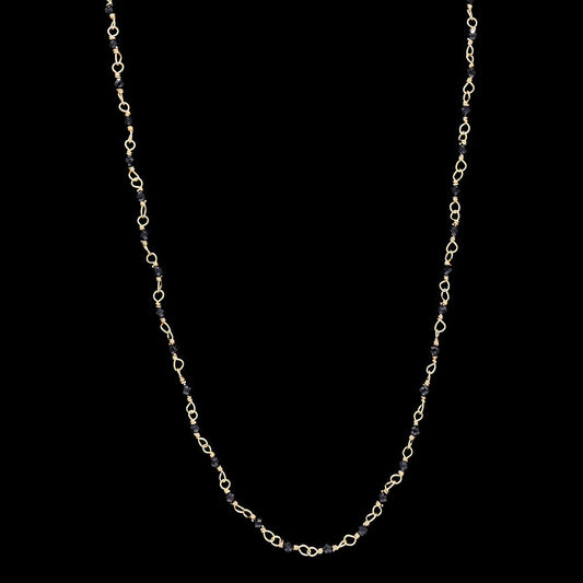 BLACK SPINEL BEADS NECKLACE 2MM