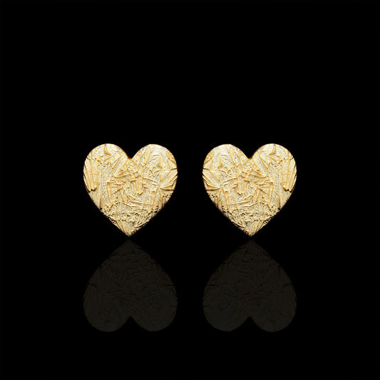 Scratched Heart Earring