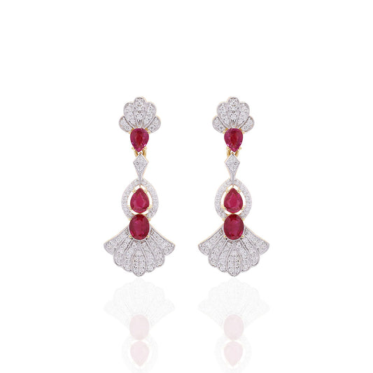 Ruby Radiance Designer Diamond Earrings