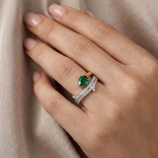 Emerald Vine Diamond Ring