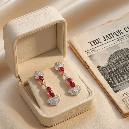 Ruby Radiance Designer Diamond Earrings
