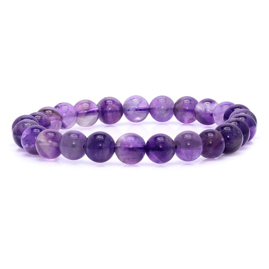 Natural Amethyst Beaded Bracelet 8mm