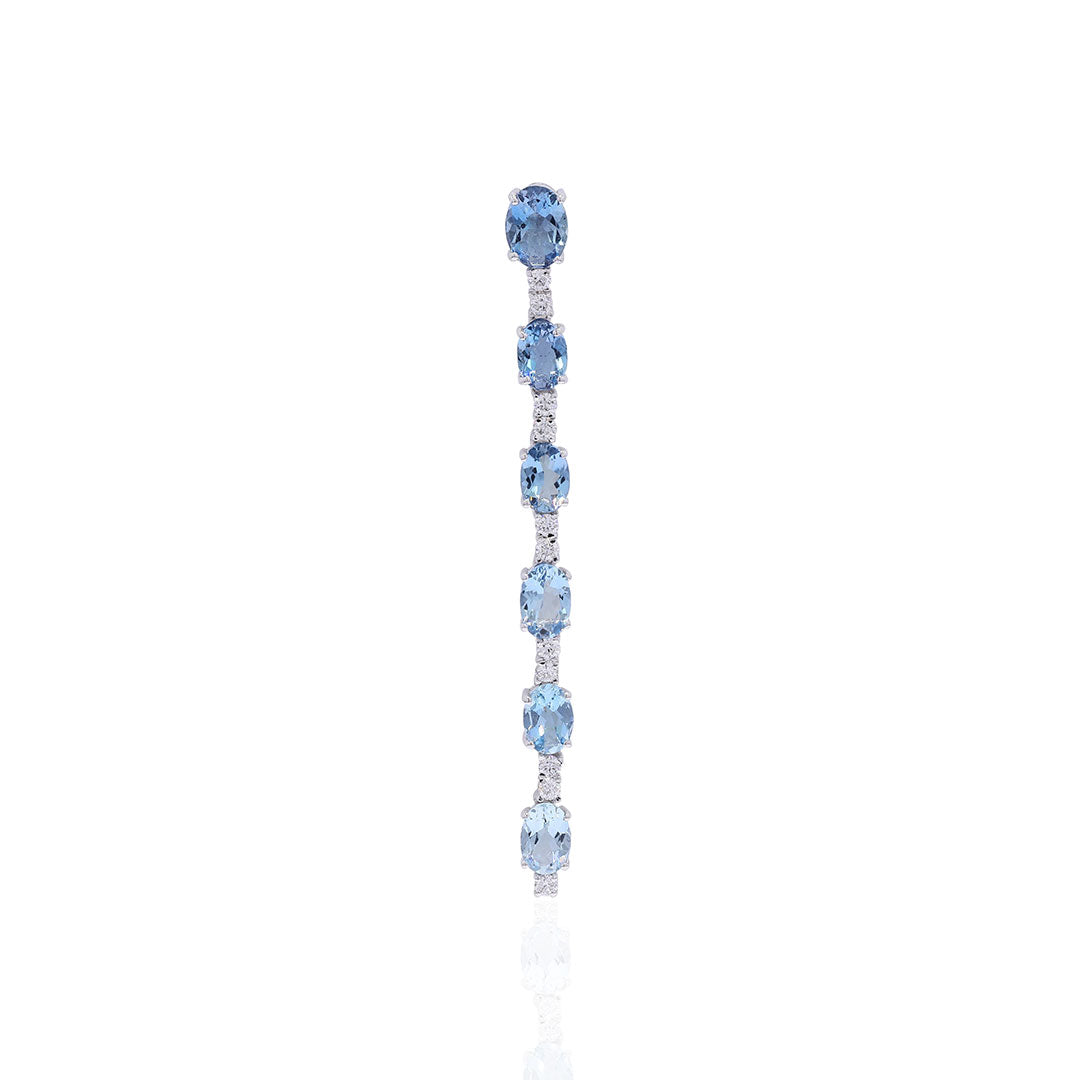 Blue Cascade Aquamarine Diamond Pendant