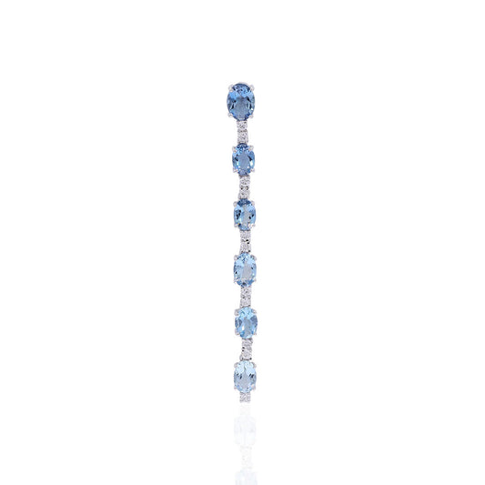 Blue Cascade Aquamarine Diamond Pendant