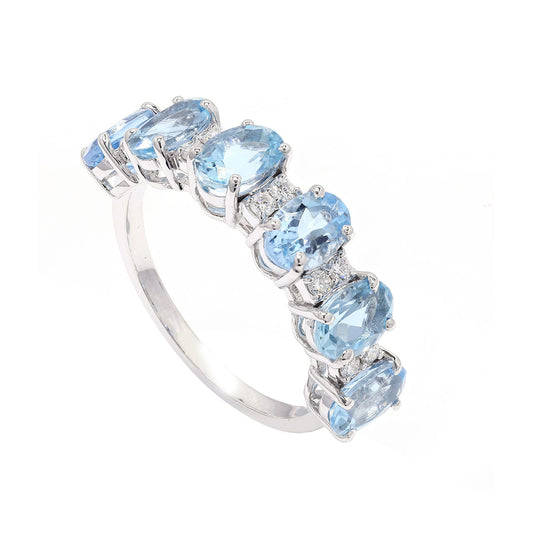 Blue Serenity Aquamarine Diamond Ring